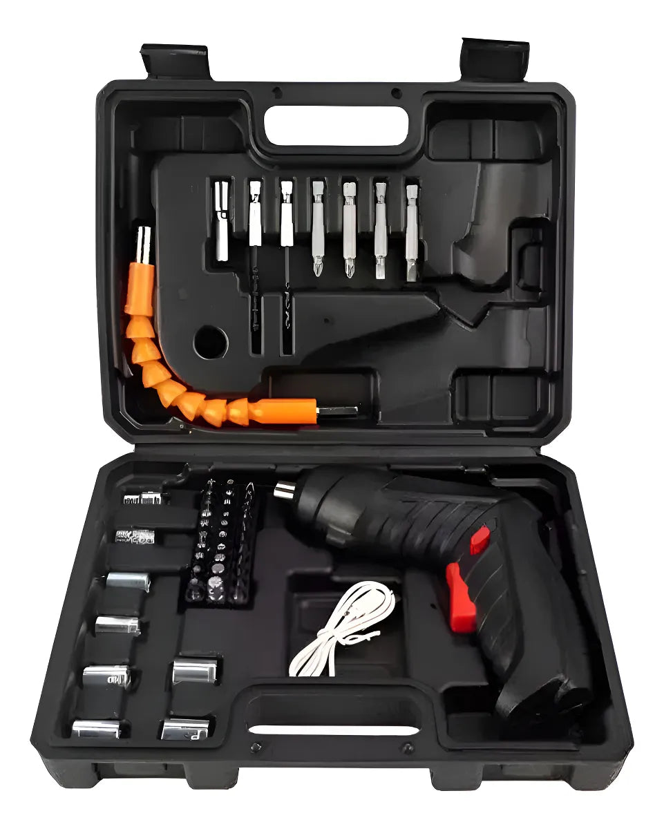 Kit Taladro Destornillador Eléctrico Inalámbrico con Accesorios