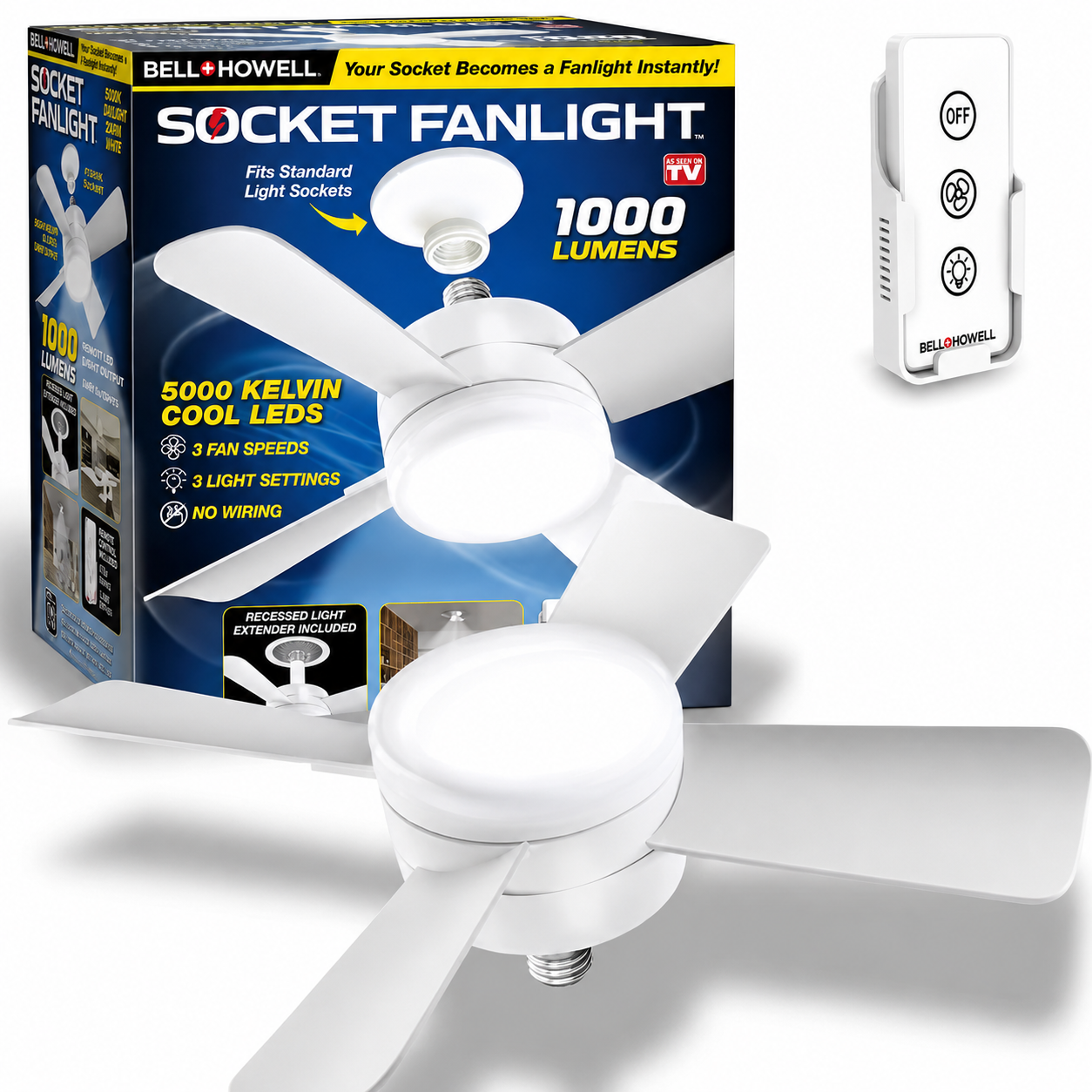 Ventilador con luz led