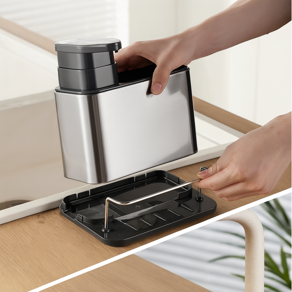 Dispensador de jabón para cocina en acero inoxidable
