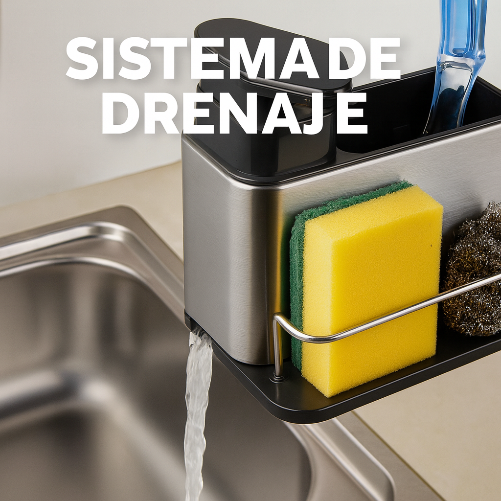 Dispensador de jabón para cocina en acero inoxidable