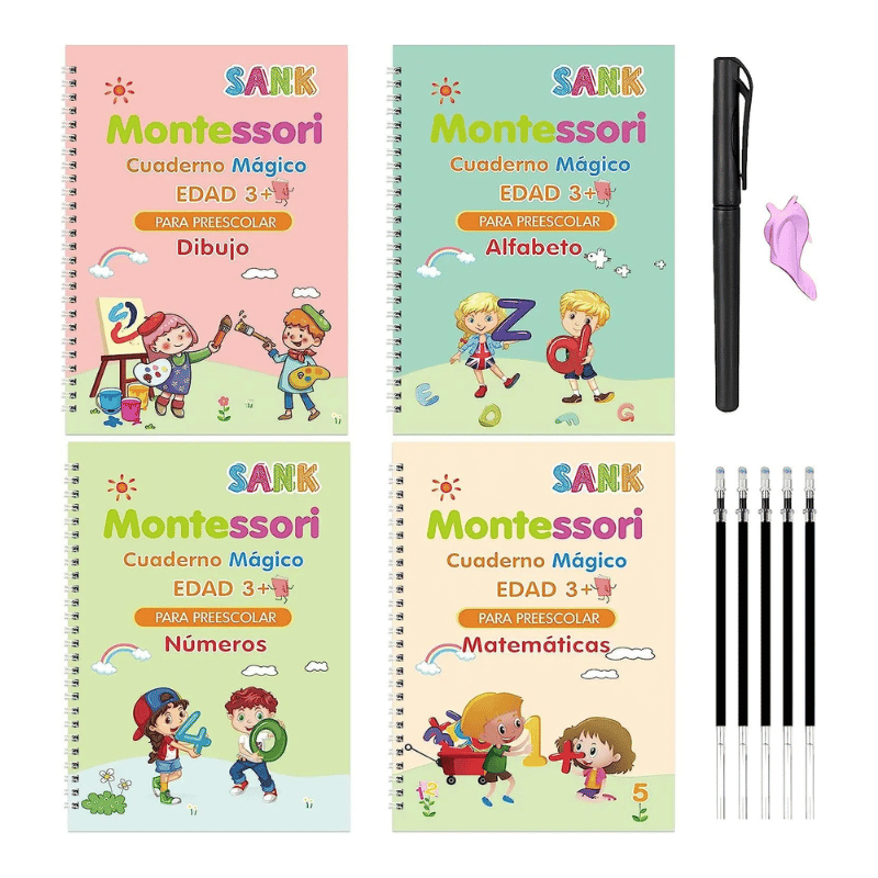 Libros de Caligrafía Reutilizables Set x4