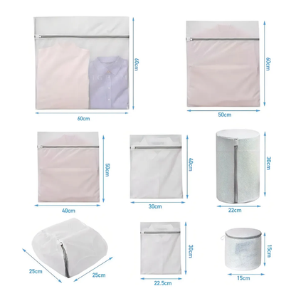 Set X8 Bolsas Malla Fina Para Lavar Ropa