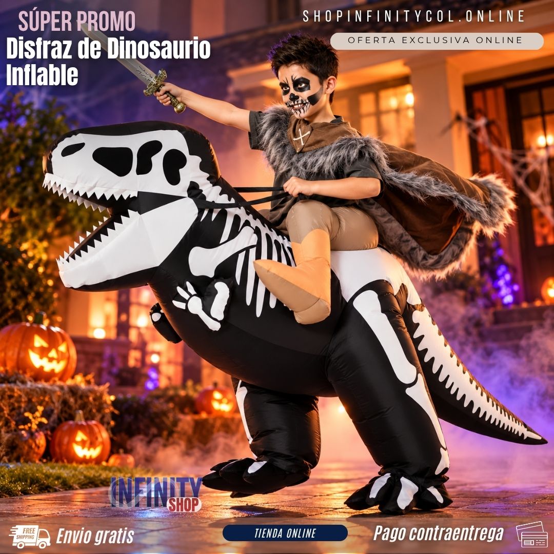 Disfraz Inflable calavera de Dinosaurio