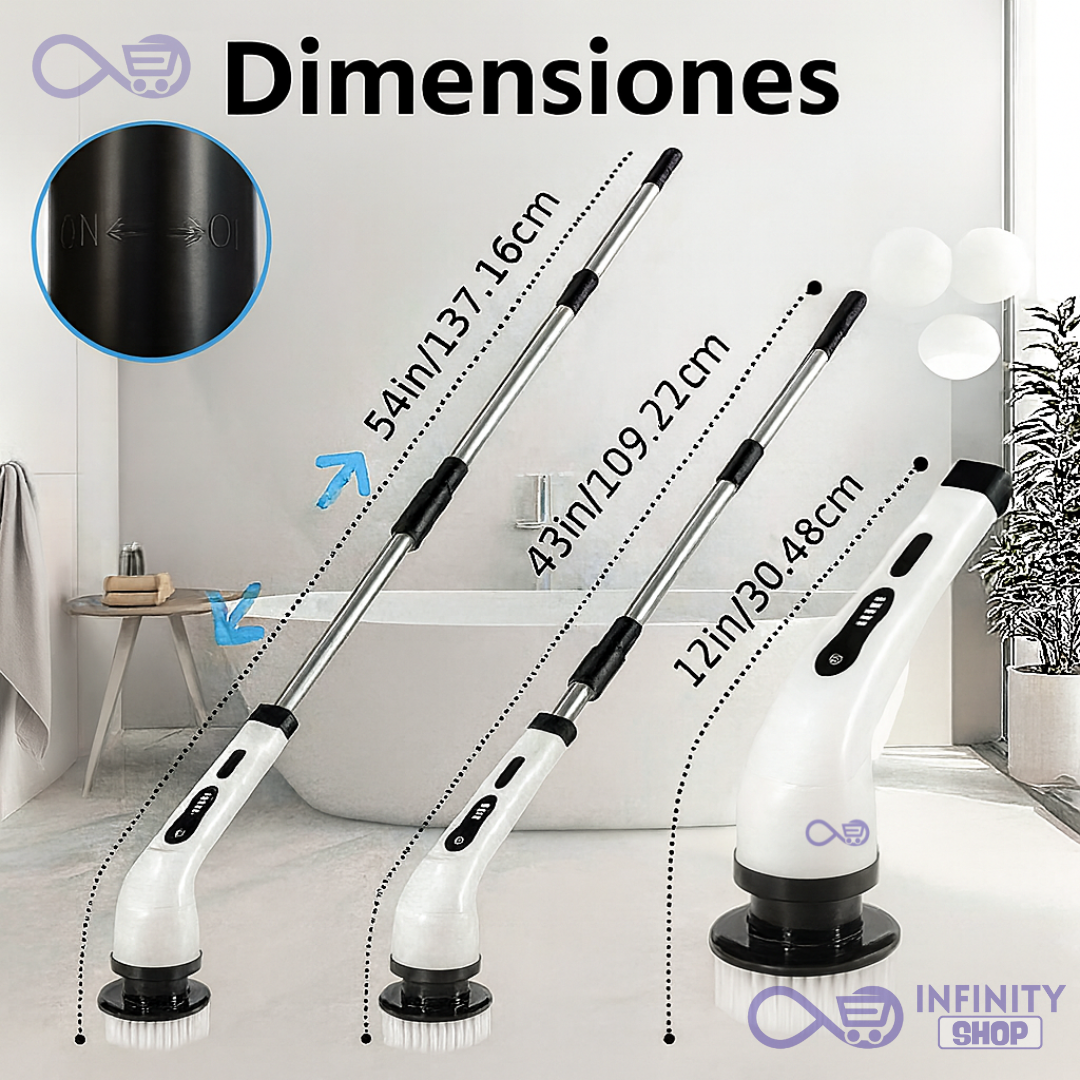 Cepillo Eléctrico Multifuncional 9 en 1 - Extensión Ajustable.