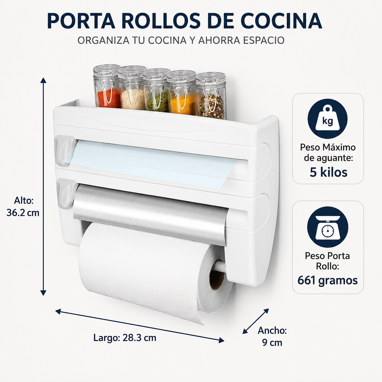 Porta Rollos de Cocina
