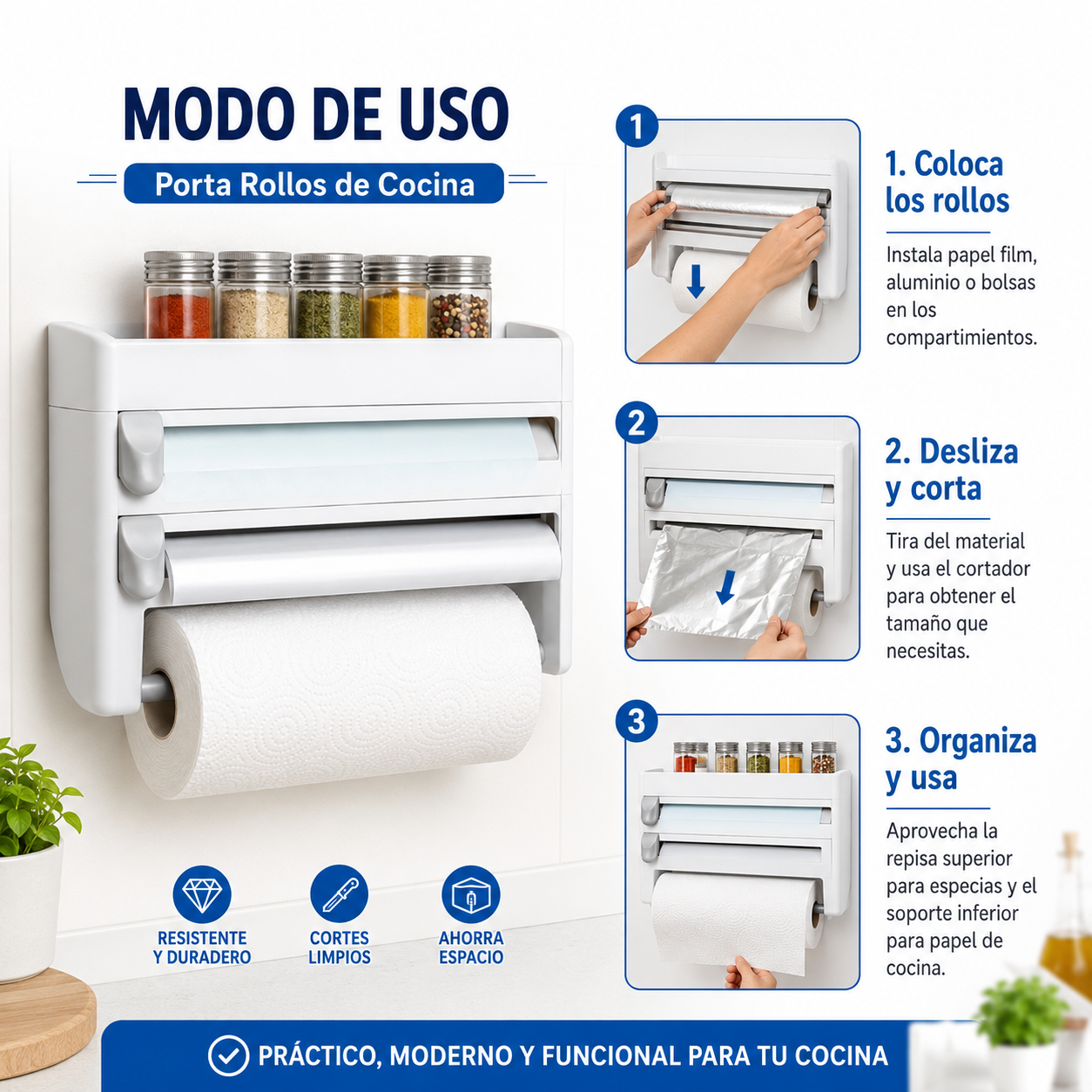 Porta Rollos de Cocina