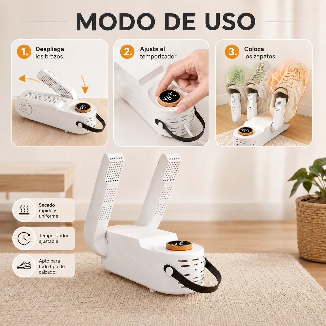 Secador de Zapatos Eléctrico Portátil