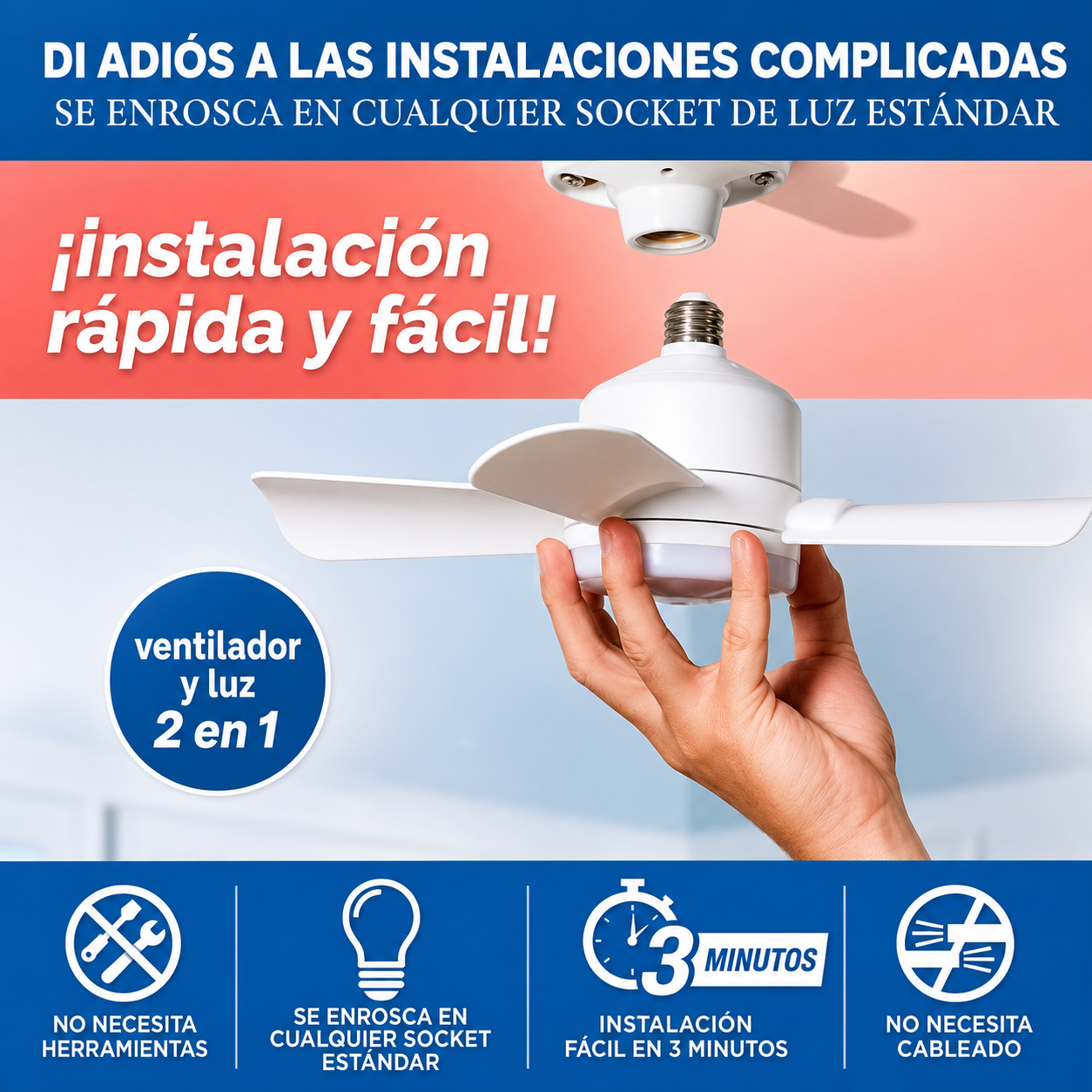 Ventilador con luz led