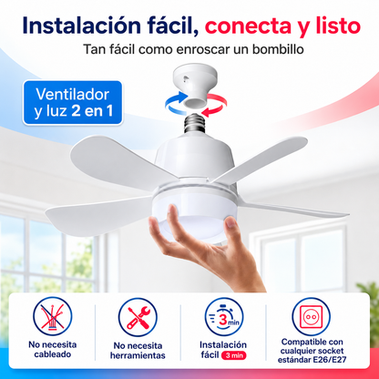 Ventilador con luz led