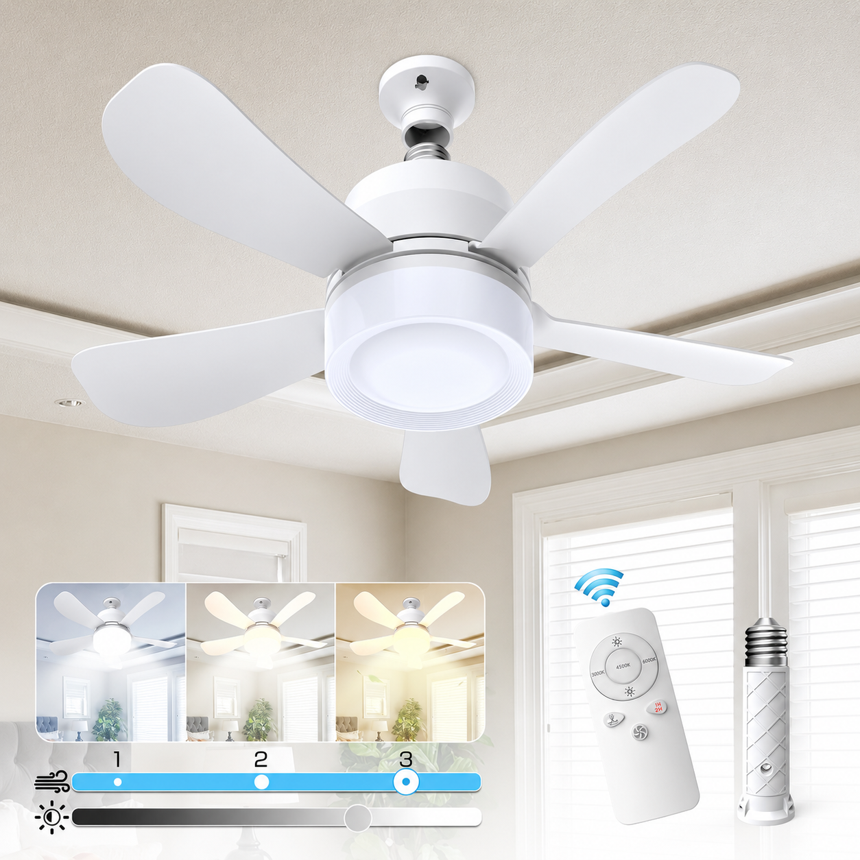 Ventilador con luz led