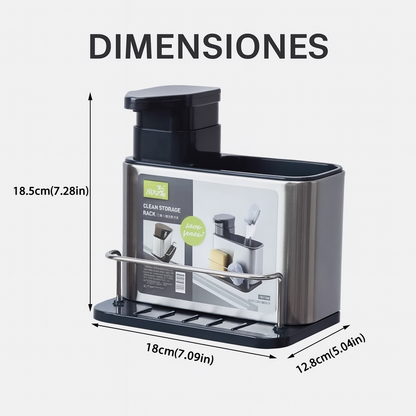 Dispensador de jabón para cocina en acero inoxidable