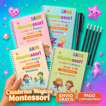 Libros de Caligrafía Reutilizables Set x4