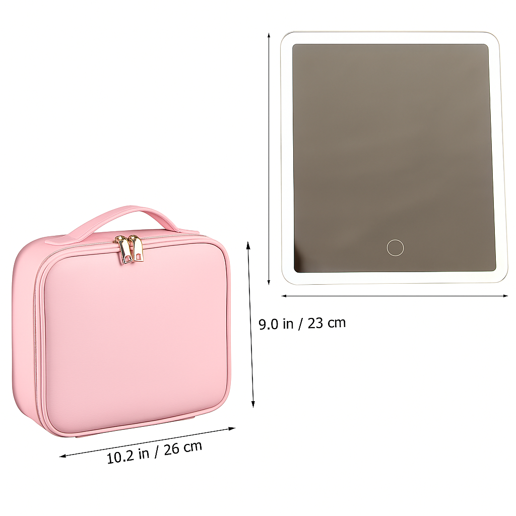 COSMETIQUERA PREMIUM CON ESPEJO Y LUZ LED