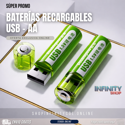 Baterías AA Recargables USB