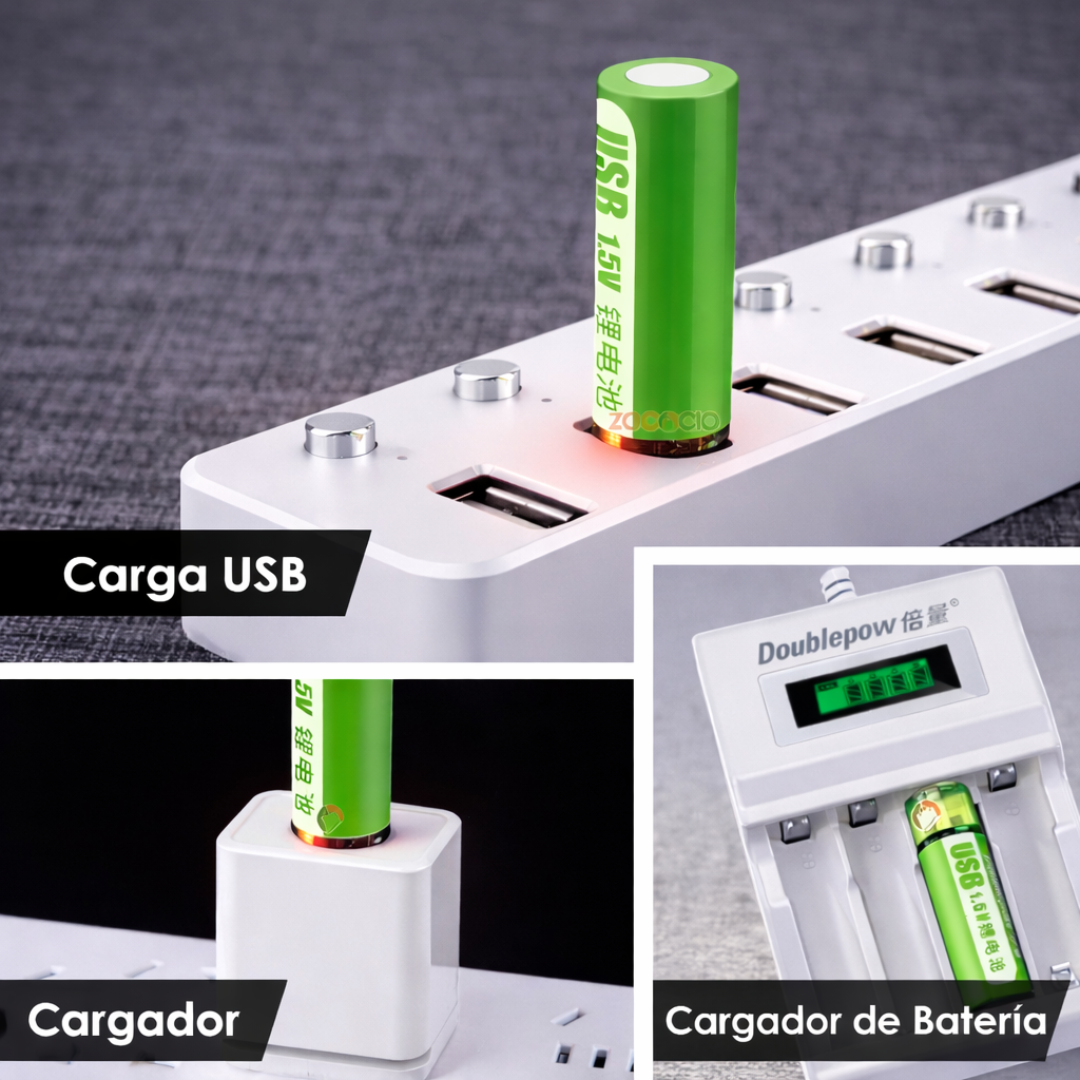 Baterías AA Recargables USB