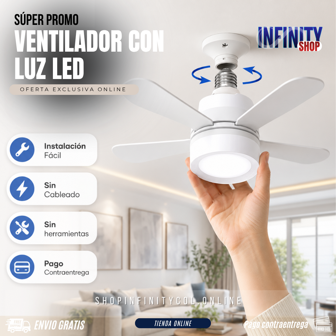Ventilador con luz led