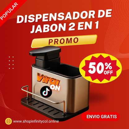 Dispensador de jabón para cocina en acero inoxidable